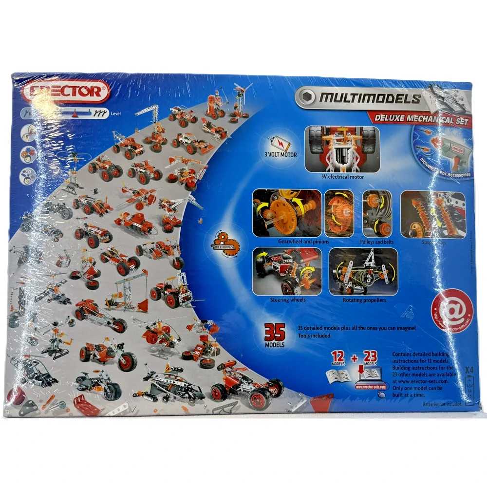 Erector Multimodels 85556 Deluxe Set 450+ Parts Motorized 35 Models Sealed